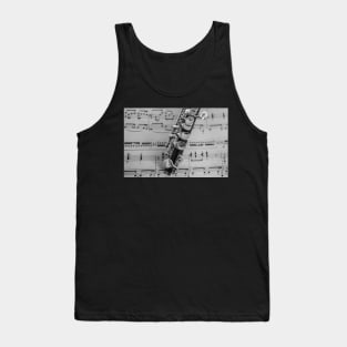 Traditional flute instrument on sheet music Tank Top